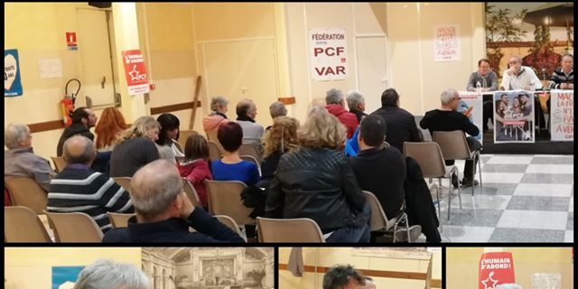 Photos débat retraites La Seyne