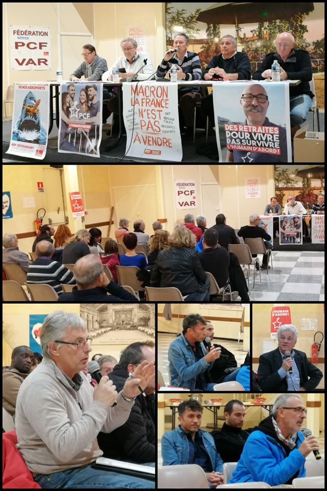 Photos débat retraites La Seyne